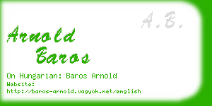 arnold baros business card